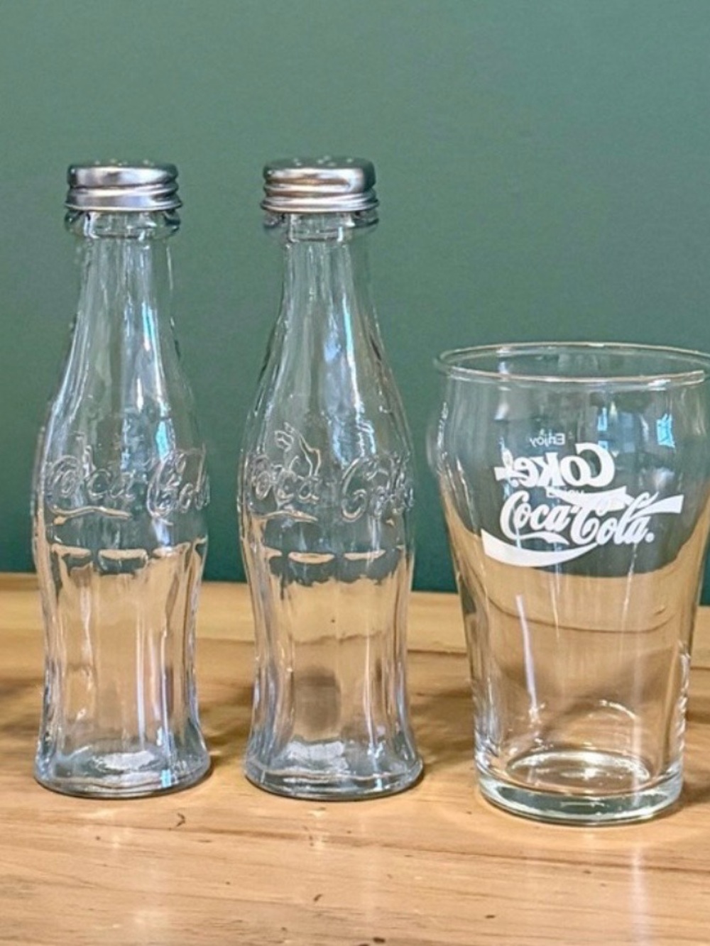Coca-Cola Glassware Lot – Coke Can Glass, 2 Mini Bottles, & Classic Coke Glass